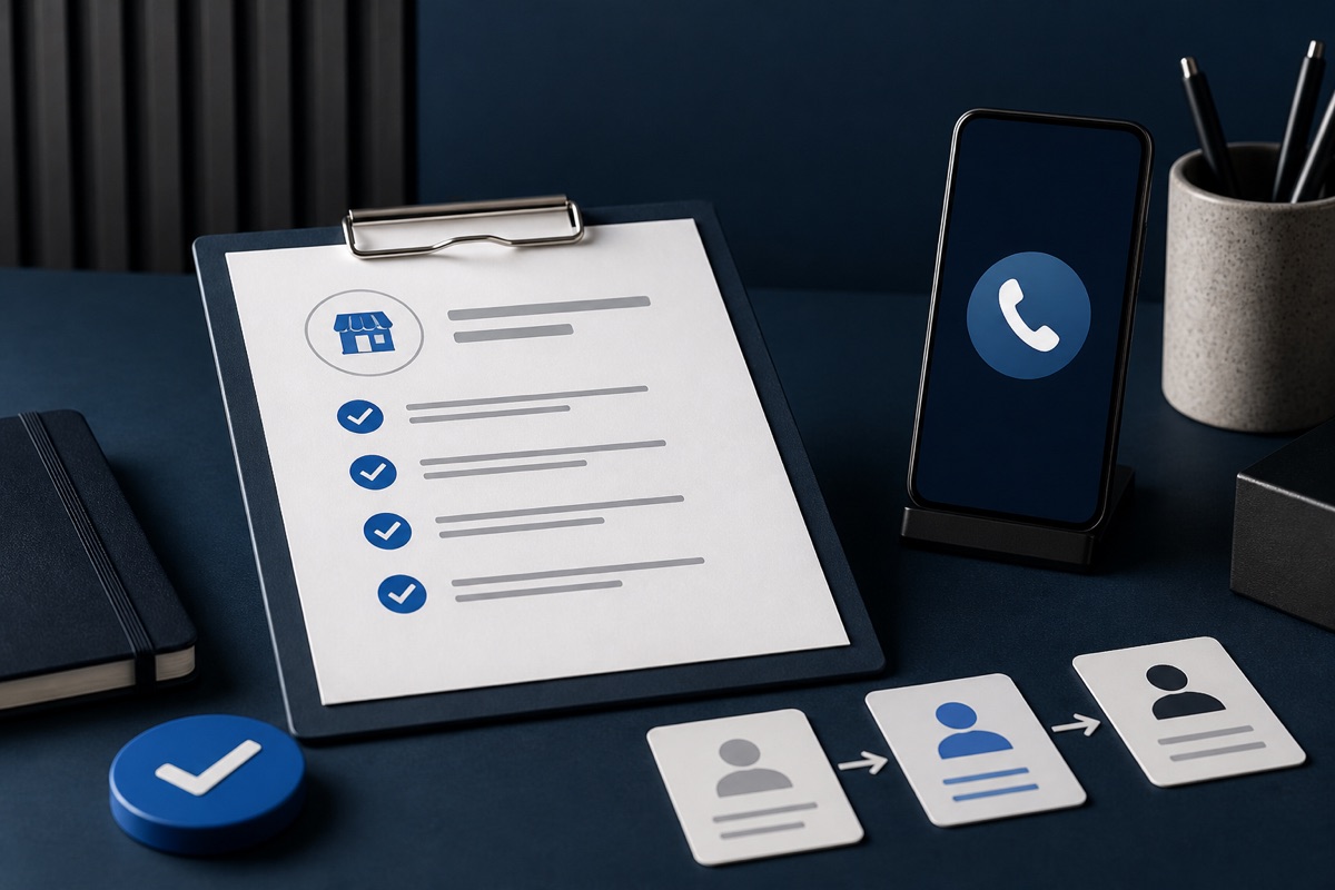 Editorial workspace representing verified local service leads